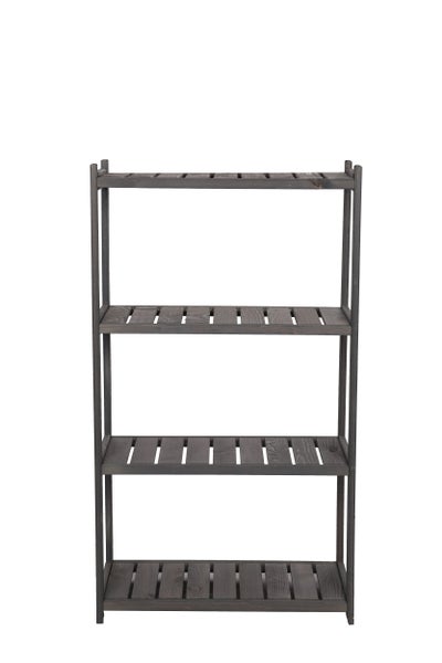 PROREGAL Holzregal SPREEWALD HxBxT 124x70x33cm 4 Ebenen Massives Kiefernholz Grau geölt