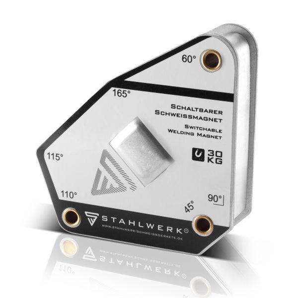 STAHLWERK Magnet-Schweißwinkel schaltbar 45° - 165° 30 kg / 66 lbs
