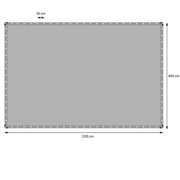 ECD Germany Abdeckplane Gewebeplane mit Ösen 8x12m 96m² 260g/m² Grau aus Polyethylen Schimmelresistent Wasserdicht Reißfest Schutzplane Bootsplane Gartenplane Holzplane Plane für Gartenmöbel Pool Auto