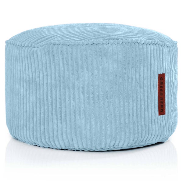 Green Bean Pouf-Kissen 45x25cm mit EPS-Perlen Füllung & Cordstoff Bodenkissen Liegekissen Sitzkissen Sitzhocker Sessel Kinder Erwachsene Stoff Hocker Ablage Hellblau