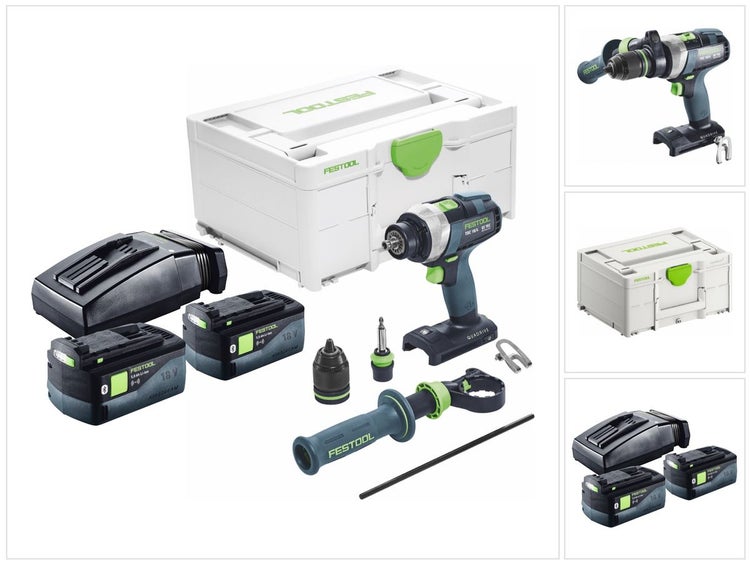 Festool Quadrive Akku-Bohrschrauber Set mit Zubehör und Transportkoffer
