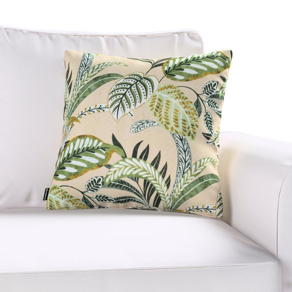KISSENHÜLLE Tropical Island grün und beige, 43x43cm