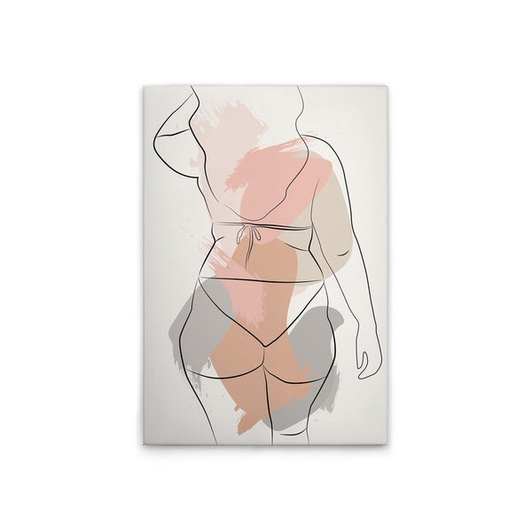 Illustration einer Frau in Bademode auf Leinwand