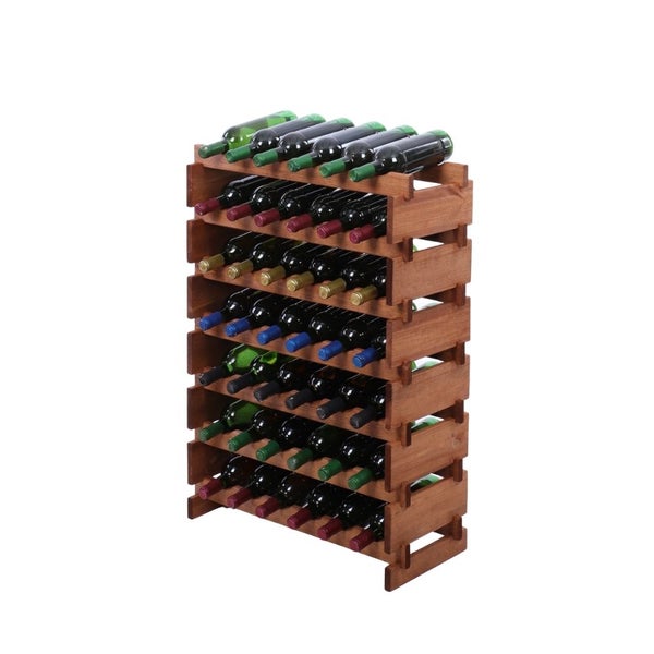Weinregal VINOTECA FLEX PRO HxBxT 93x65x28cm 42 Flaschen auf 7 Ebenen Massives Kiefernholz Braun geölt