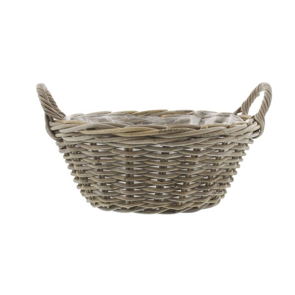 FRANK FLECHTWAREN | Pflanzschale Rattan, groß, RATTAN, ca. Ø 43 x 18 cm