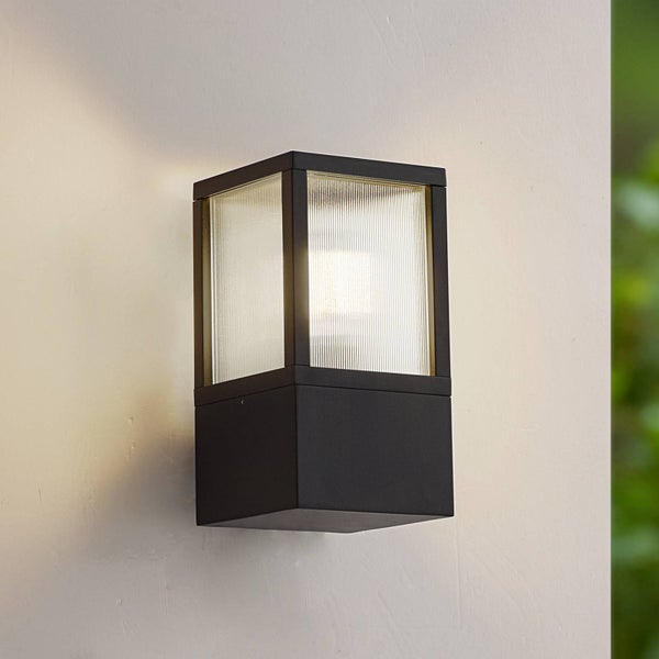 Lucande Wandleuchte außen Klemens (spritzwassergeschützt (Modern) in Schwarz aus Aluminium (1 flammig, E27) - Außenwandleuchten Wandlampe Led Außenlampe Outdoor für Außenwand/Hauswand
