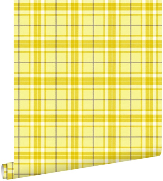 ESTAhome Tapete Karomuster Gelb - 53 cm x 10.05 m - 137729