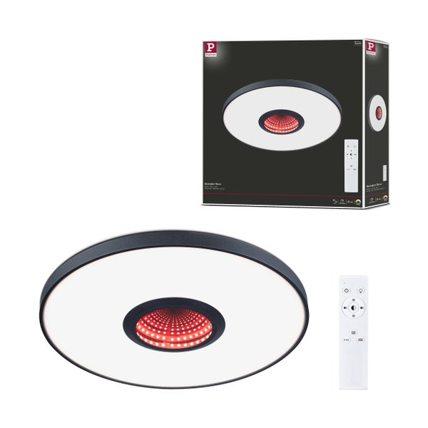 3 LED-Einbaustrahler mit Montagezubehör, Maßen in Millimeter, 3-Stufen-Dimmfunktion und 5 Jahren Garantie.