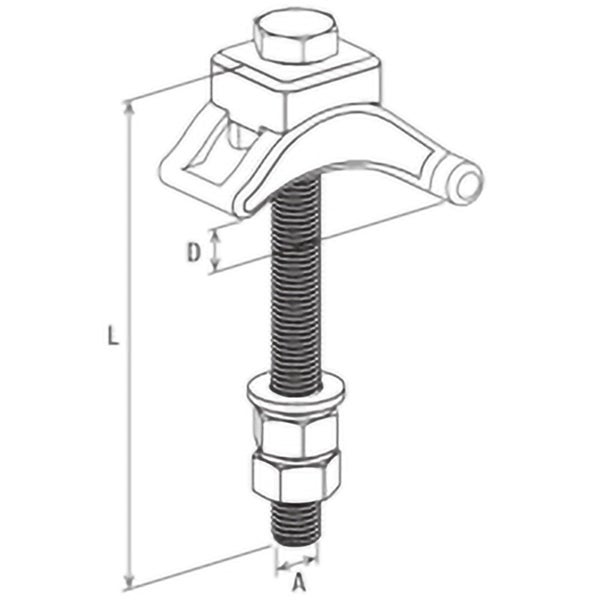 Installierter Rohrbefestigungsbügel mit Rohrschelle an einer Wand