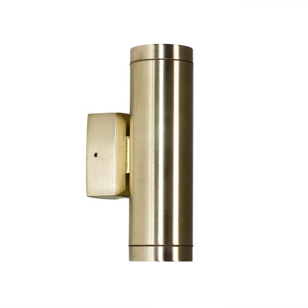 Goldfarbene Wandleuchte mit zylindrischem Design