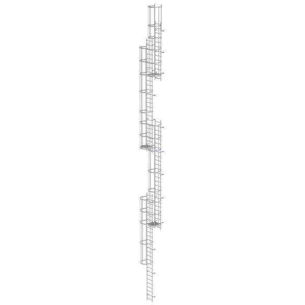 MUNK ortsfeste Steigleitern Aluminium eloxiert, 18,76m SH PG2