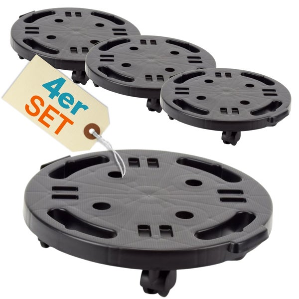 Vier Pflanzenroller aus Kunststoff