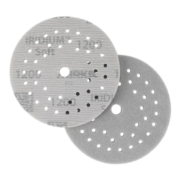 Mirka Iridium Soft Schleifscheiben Ø 125 mm / Korn P1200 / Klett Multifit / 20 Stück / schaumbasiertes Schleifmittel für präzises Trockenschleifen, Klarlackschliff, Finish