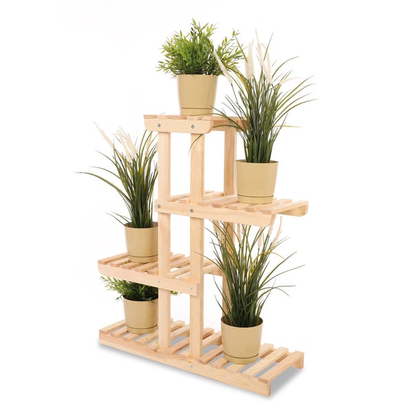 Blumenständer FLORACK HxBxT 82x68x25cm 5 Ablagen Kieferholz Natur unbehandelt