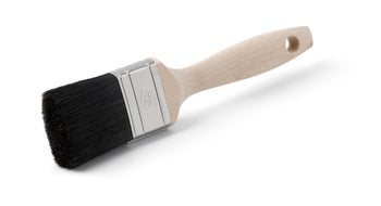 Flachpinsel mit Holzstiel und Kunststoffborsten zum Streichen und Lackieren.