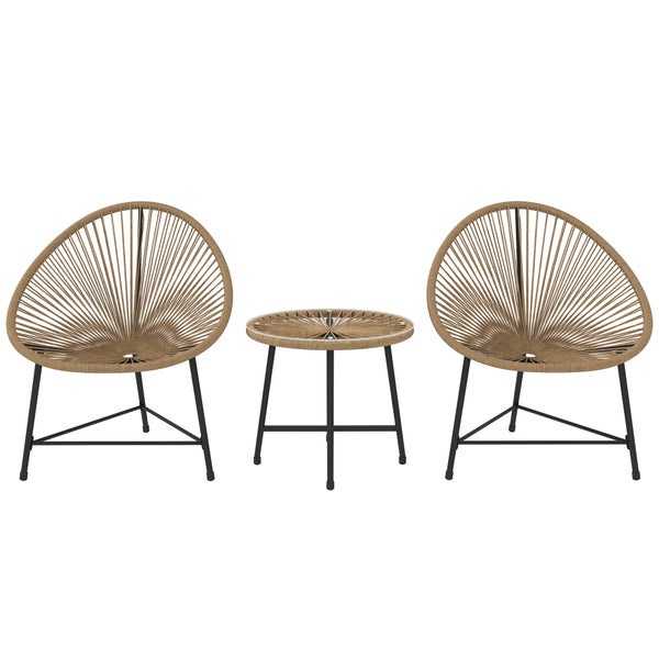 Gartenset mit zwei Sesseln und einem Tisch