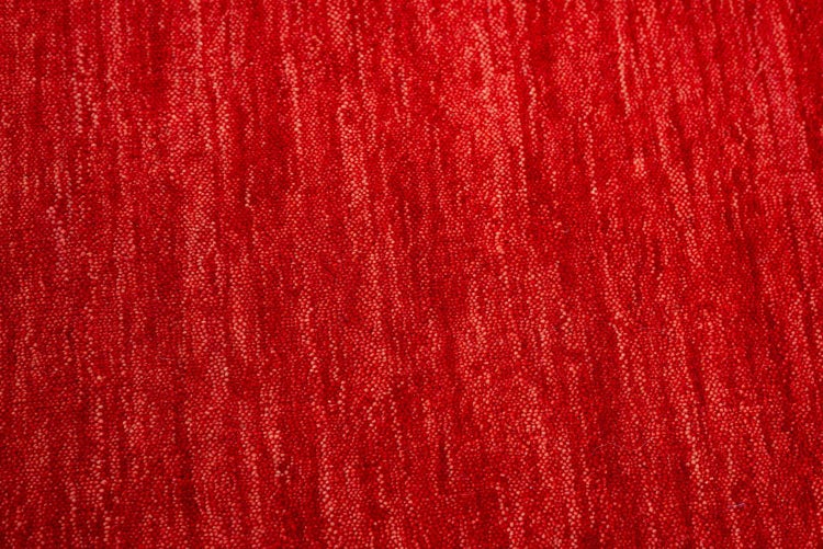 Wollteppich Luxus Designerteppich moderner uni Teppich aus reiner Schurwolle Rot 70x140 cm