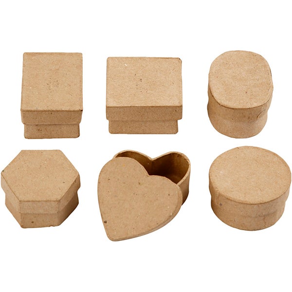 Creativ Company  Mini-Schachteln, H 3 cm, D 4-6 cm, 6 Stk