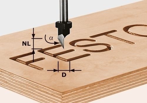 Festool Schriftenfräser HS Schaft 8 mm HS S8 D11/60° - 491002