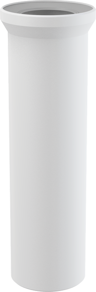 Weißes Abflussrohr aus Kunststoff mit einseitiger Steckmuffe für die Hausentwässerung.