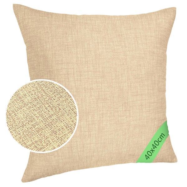 Kissenhülle Creme 60x60cm ohne Füllung Leinenoptik