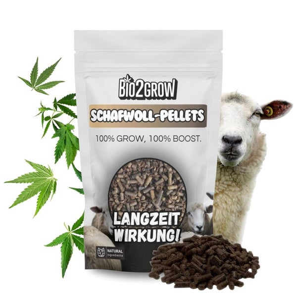 Bio2Grow Schafwollpellets 5 Kg– Langzeitdünger für Stark Zehrende Pflanzen & Hochbeet – 100% Natürlich, Geruchsfrei, Mit Wasserspeicher & Bodenpflege