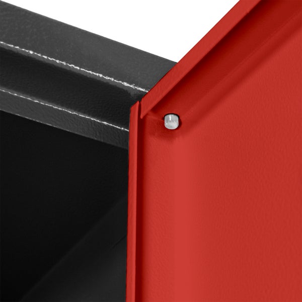 PROREGAL Garderobenschrank Ermine mit 2 Türen | HxBxT 178x60x50cm | Anthrazitgrau/Feuerrot | Spind, Aufbewahrungsspind, Arbeitsschrank