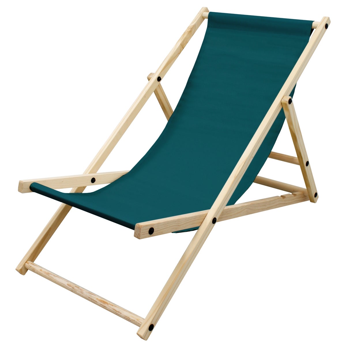 ECD Germany Liegestuhl klappbar aus Holz, 3 Liegepositionen, bis 120 kg, Dunkelgrün, Sonnenliege Gartenliege Relaxliege Strandliege Liege Strandstuhl Klappstuhl, für den Garten, Terrasse und Balkon