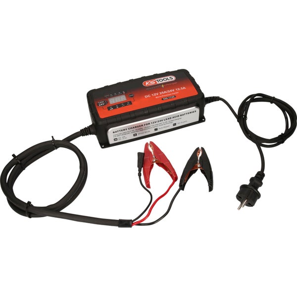Batterieladegerät für 12 Volt und 24 Volt Blei-Säure-Batterien von KS Tools