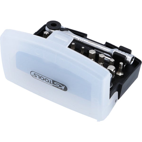 KSTOOLS Logo auf einem Ratschenschlüssel und Bit Set