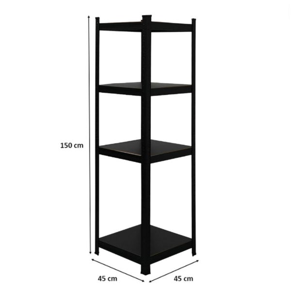 Berlinlodge Wohnregal Ragnar, HxBxT 150x45x45cm, Fachlast 100kg, Matt Shwarz, Bücherregal, Standregal, Büroregal für Wohnzimmer, Arbeitszimmer