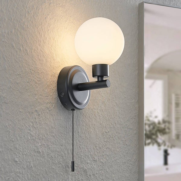 Lindby Wandleuchte, Wandlampe Bad Zaniba (spritzwassergeschützt (Modern) in Schwarz aus Metall (1 flammig G9) - Wandleuchten Spiegelleuchte Badezimmer Wandbeleuchtung Wohnzimmerleuchte