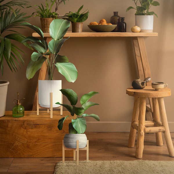 ML-Design 3er Set Blumenständer Braun aus Holz 25x25x30 cm, für Blumentöpfe bis 29 cm, robust, Pflanzenständer Blumentopfständer Blumenhocker Blumentopfhalter Deko Blumenregal Zimmerecke Pflanzenregal