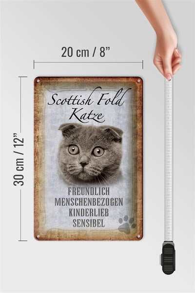 Blechschild Spruch 20x30cm Scottish Fold Katze Schild