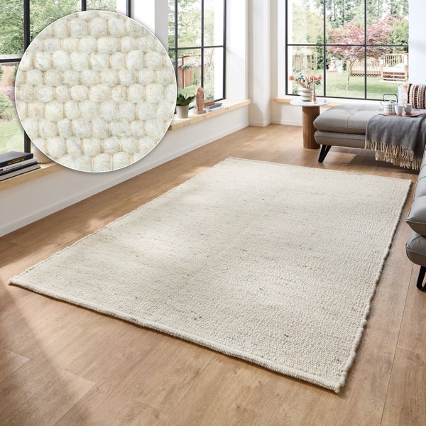 Handgewebter Wollteppich Anden naturbelassen 140x200 cm
