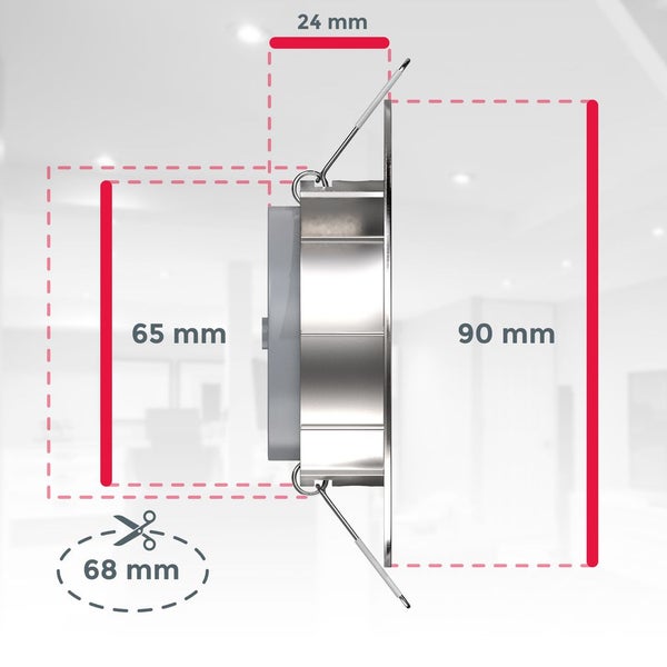 Einbaustrahler 68mm 6er Set - 230V, 4,9W, 480lm, LED, dimmbar, warmweiß, matt-nickel
