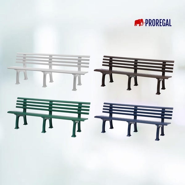 PROREGAL Gartenbank Antigua 4 Sitzer Grün HxBxT 74 x 200 x 54 cm Witterungskunststoff & UV Beständiger Kunststoff Parkbank Sitzbank