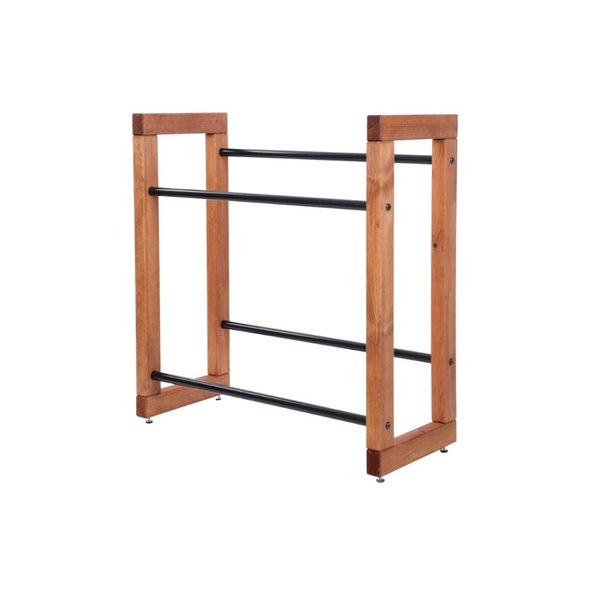 PROREGAL Getränkekistenregal HARZ HxBxT 85x82x35cm 4 Kisten auf 2 Ebenen Massives Kiefernholz Braun geölt