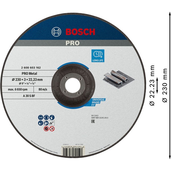 Bosch PRO Metal Trennscheibe 230 x 3 x 22,23 mm - 2608603162