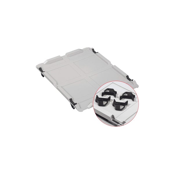 PROREGAL SuperSparSet 16x Eurobox NextGen Grip mit Auflagedeckel mit 4 Schwarzen Schiebeschnappverschlüssen HxBxT 12 x 30 x 40 cm 11 Liter