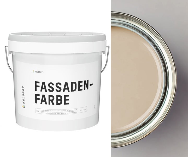 Kolorat Fassaden- & Sockelfarbe - Karamell K/8-18-30-11/T – 2.5L Hochwertige Fassadenschutz, Sockelfarbe, Silikonharzfassadenfarbe, wasserabweisend, wetterbeständig, farbtonstabil, für Fassaden und Sockel im Außenbereich