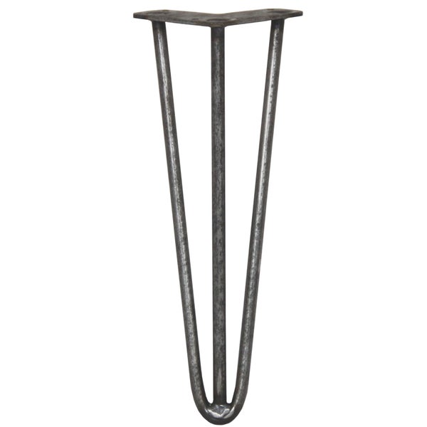 4 x 35.5cm Hairpin Tischbeine 3 Streben - 12mm - Rohstahl