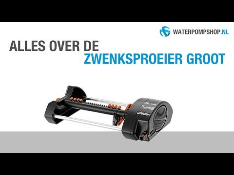 Großer Claber Viereckregner zur Gartenbewässerung mit dem Text Alles über den Viereckregner groß.