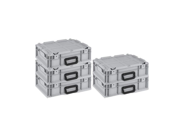PROREGAL SuperSparSet 5 x Eurobox NextGen Portable HxBxT 13,5 x 30 x 40 cm 11 Liter Eurobehälter Transportbox Transportbehälter Stapelbehälter