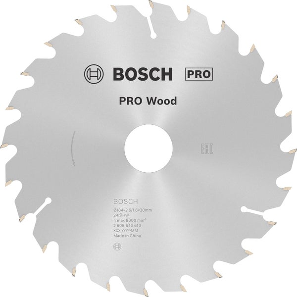 Bosch Pro Holzsägeblatt, 184 Millimeter Durchmesser