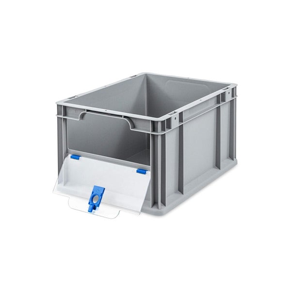 PROREGAL SparSet 5x Eurobox NextGen Insight Cover HxBxT 22 x 30 x 40 20 Liter Niedrig/Blau Eurobehälter Transportbox