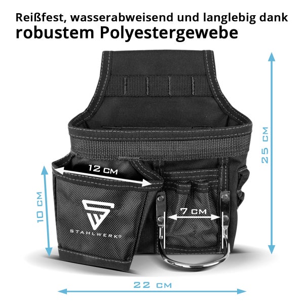 STAHLWERK Werkzeuggürtel Werkzeug Gürteltasche Handwerkergürtel aus Polyester