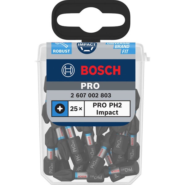 Bosch PRO Phillips Schlagbohrer PH2 25 mm Display 10 x 25 Stk. - 2607002803