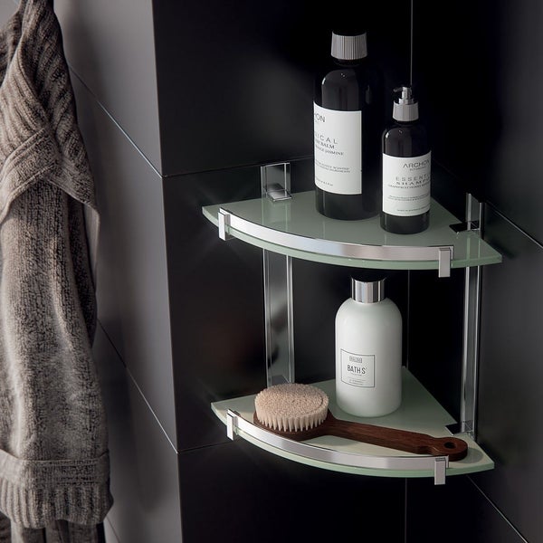 Elegante doppelte Eckablage für Dusche | Calatea