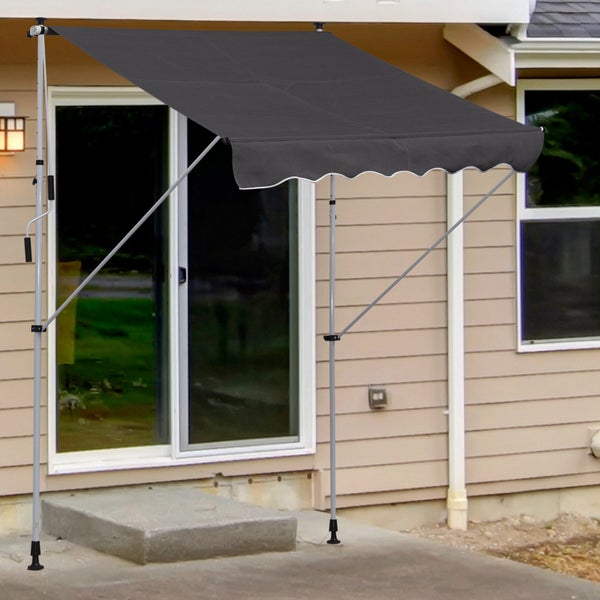 Outsunny Markise, Klemmmarkise, 200 x 150 cm, Alu, Grau